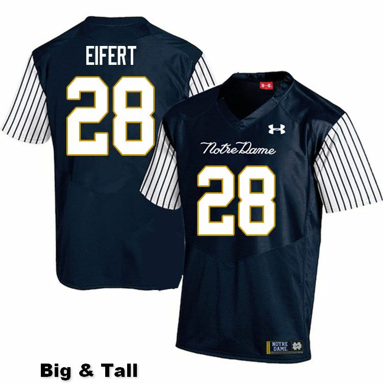 Men's NCAA Notre Dame Fighting Irish #28 Griffin Eifert Stitched College Under Armour Authentic Navy Big & Tall Alternate Football Jersey RS10R70IF